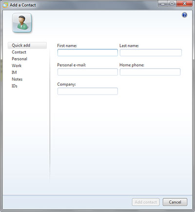address book add
