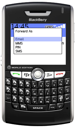 blackberry forward email