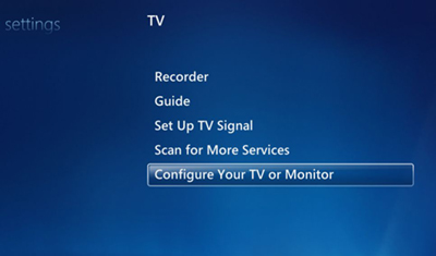 configure tv signal